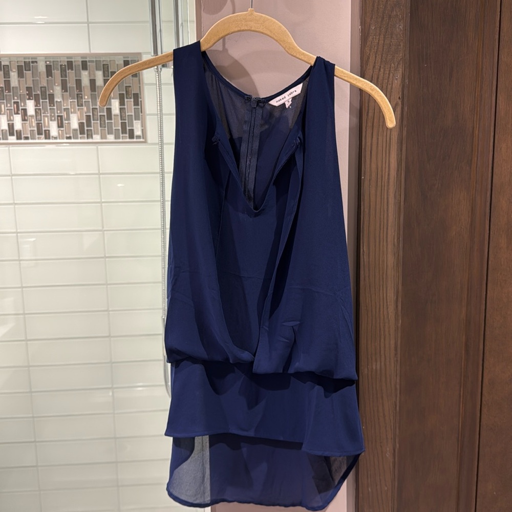 Naked Zebra Deep Blue Layered Tank Top